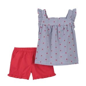 Carters toddler girl's patriotic-themed outfit set July 4 Sz 2T Blue/red/white